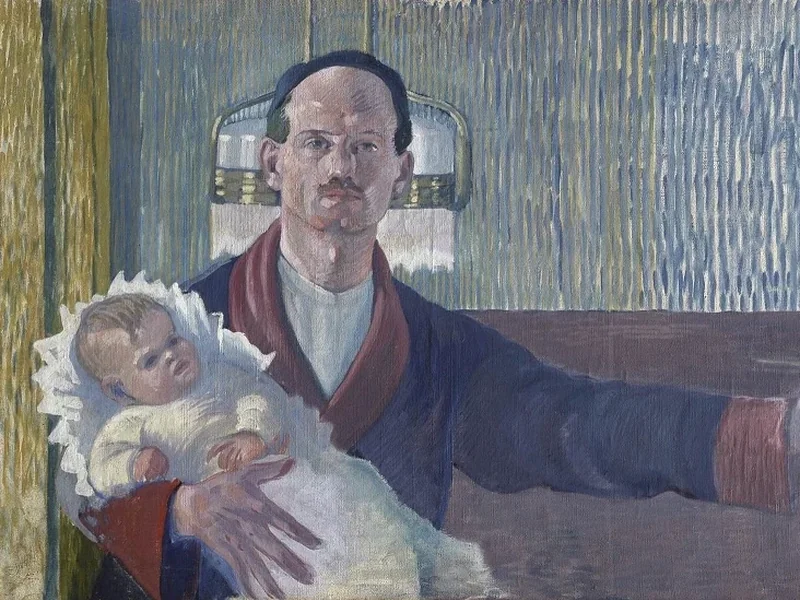 1875-Antonio Camaur - Autoritratto con la figlia